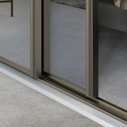 Spacepro Single Panel Nickel Frame Mirror Sliding Door 2220 x 914mm - thumbnail 4