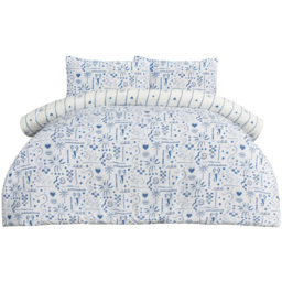 Smart Living Blue Single Holiday Postcard Duvet Set - thumbnail 2