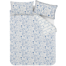 Smart Living Blue Single Holiday Postcard Duvet Set - thumbnail 4
