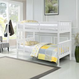 Comfy Living Premium Single White Wooden Bunk Bed - thumbnail 2