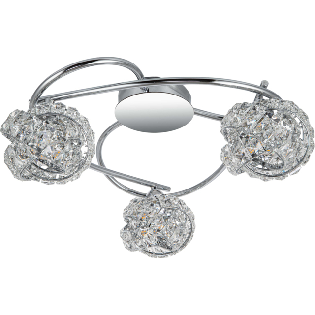 Cosylyte Mirri Glass Beaded Shade Chrome 3 Light Ceiling Light - image 1