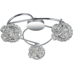 Cosylyte Mirri Glass Beaded Shade Chrome 3 Light Ceiling Light