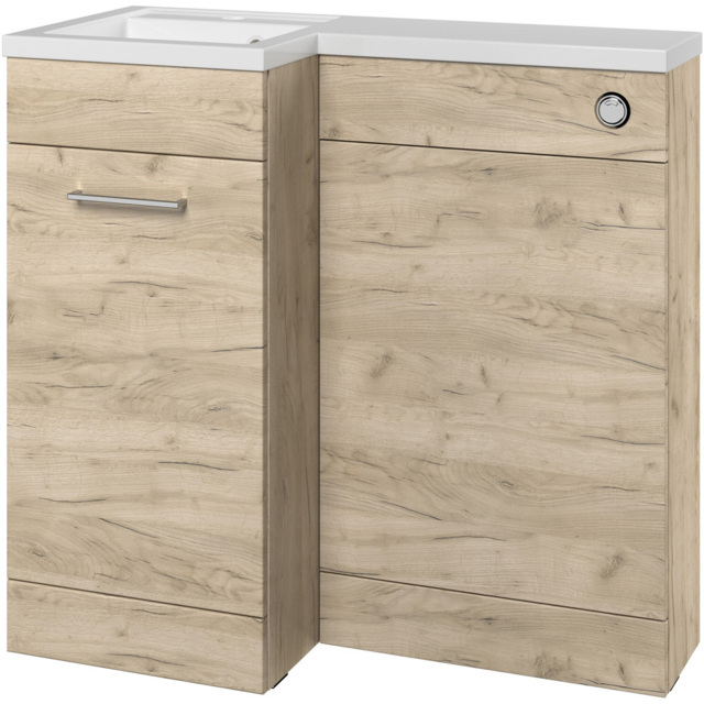 Bathstore Panama Single Door Oak Left Hand Basin and WC Unit 900mm - image 1