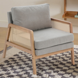 Living and Home Rattan Grey Armchair - thumbnail 1