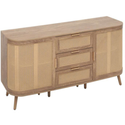 Birlea Noah 2 Door 3 Drawer Rattan Effect Sideboard - thumbnail 2