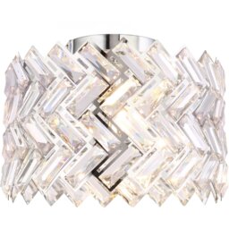 Eleanor Silver Crystal Effect Acrylic Flush Ceiling Fitting