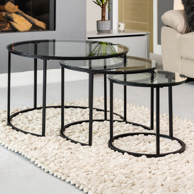 Artemis Home Orbis Glass Nest of Table Set of 3 - image 1
