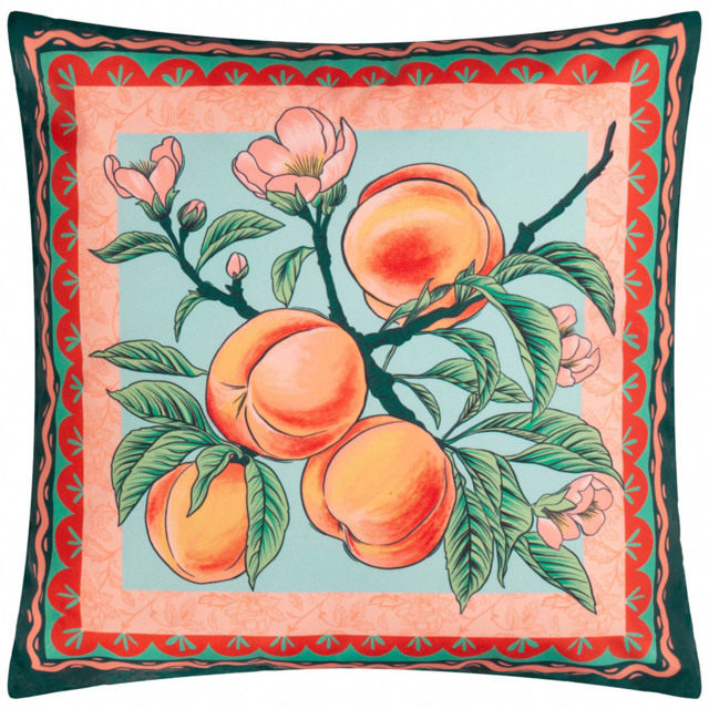 furn. Anemone Multicolour Peaches Printed Polyester Filled Outdoor Cushion 45 x 45cm - image 1