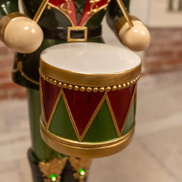 The Christmas Centre Traditional Light Red and Green LED Drummer Soldier Nutcracker 4ft - thumbnail 4