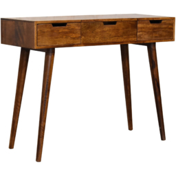 Artisan Furniture Chestnut Brown 2 Drawer Solid Wood Foldable Mirror Table - thumbnail 3