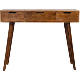 Artisan Furniture Chestnut Brown 2 Drawer Solid Wood Foldable Mirror Table - thumbnail 2