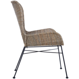 Premier Housewares Manado Natural Rattan Curved Chair - thumbnail 2