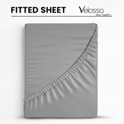 Velosso Microfibre Grey Double Fitted Sheet - thumbnail 3