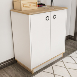 Decorotika Nuans White and Oak 2 Door Multipurpose Cabinet - thumbnail 1