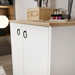 Decorotika Nuans White and Oak 2 Door Multipurpose Cabinet - thumbnail 4