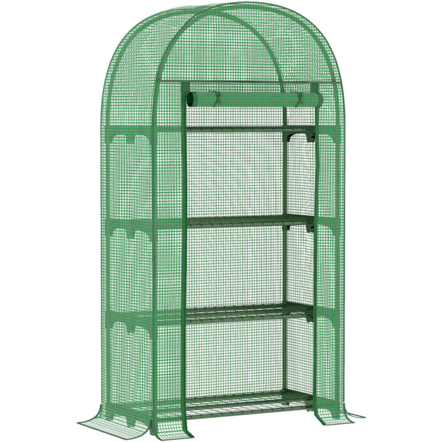 Outsunny Green 4-Tier Mini Greenhouse 1.6 x 2.6ft - image 1