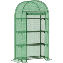Outsunny Green 4-Tier Mini Greenhouse 1.6 x 2.6ft - thumbnail 1