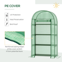 Outsunny Green 4-Tier Mini Greenhouse 1.6 x 2.6ft - thumbnail 4