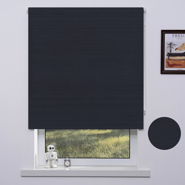 Dark Grey Weave Blackout Blind 60 x 165cm - image 1