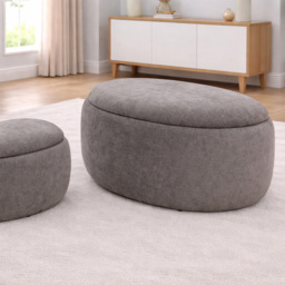 Fort Greene Stone Storage Ottoman 87cm - thumbnail 3