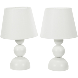 ValueLights Winnie Cream Shade Stacked Globe Touch LED Table Lamp Set of 2 - thumbnail 1