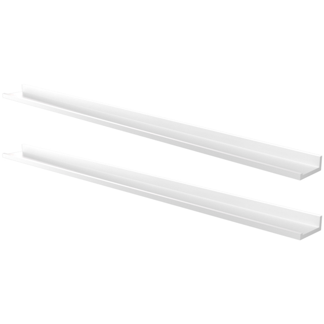 Homebase 120cm 2 Pack White Floating Photo Shelf - image 1