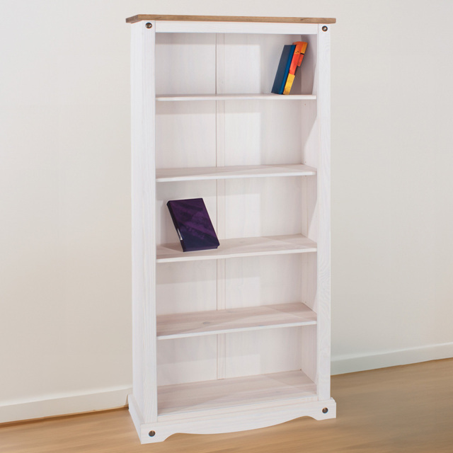 Core Products Corona 5 Shelf White Tall Bookcase - image 1