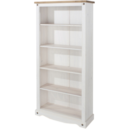 Core Products Corona 5 Shelf White Tall Bookcase - thumbnail 4