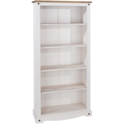 Core Products Corona 5 Shelf White Tall Bookcase - thumbnail 2