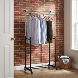 Premium Black Double Adjustable Garment Rail - thumbnail 4