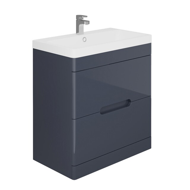 Bathstore Skye 800mm Floorstanding 2 Drawer Vanity Unit and Basin - Grey