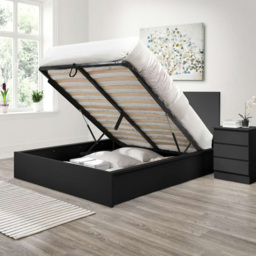 Oslo 3 Drawer Black Bedside Table - thumbnail 3