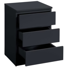 Oslo 3 Drawer Black Bedside Table - thumbnail 4