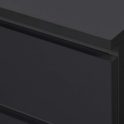 Oslo 3 Drawer Black Bedside Table - thumbnail 2