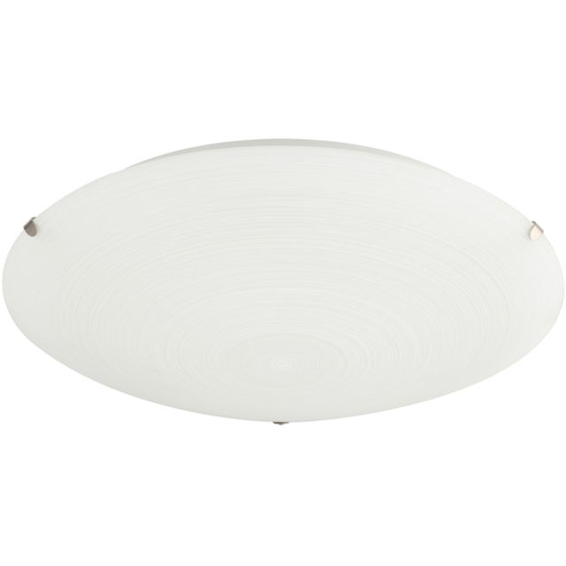 Happy Homewares Frosted White Flush Glass Ceiling Light Fitting with Soft Swirl Decoration - image 1