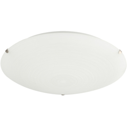 Happy Homewares Frosted White Flush Glass Ceiling Light Fitting with Soft Swirl Decoration - thumbnail 1