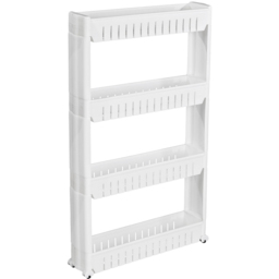 tectake Joe White 4 Shelf Alcove Storage Unit with Wheels