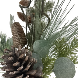 Green and Brown Twiggy Eucalyptus Christmas Pick - thumbnail 3