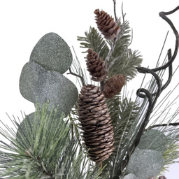 Green and Brown Twiggy Eucalyptus Christmas Pick - thumbnail 4