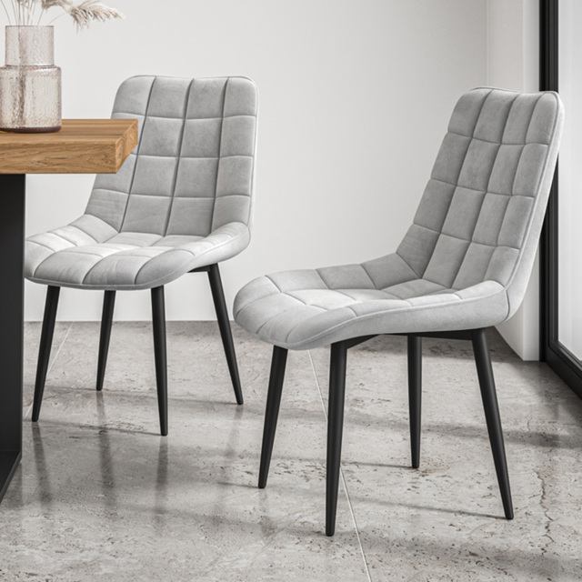 Furniture Online Nova Modern Grey Velvet Padded Seat Dining Chair Set of 2 - image 1