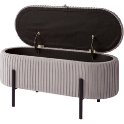 GFW Cairo Grey Small Storage Ottoman - thumbnail 4