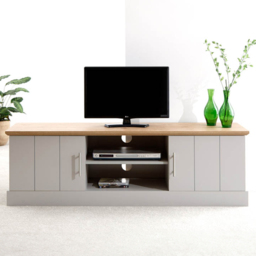 GFW Kendal Grey 2 Door 2 Shelf Large TV Unit