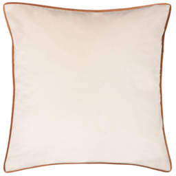 Paoletti Meridian Ecru Ginger Velvet Cushion - thumbnail 1