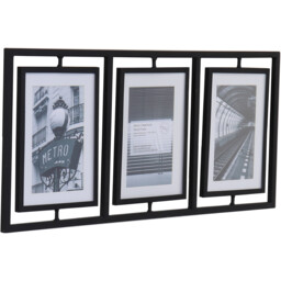 Alston 3 Photo Black Metal Multi Aperture Photo Frame - thumbnail 2