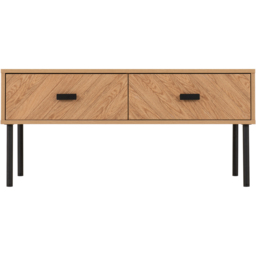 Seconique Leon 2 Drawer Medium Oak Effect Coffee Table - thumbnail 4