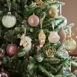 Pink Sparkle Christmas Bauble Decoration -80mm - thumbnail 2