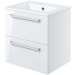 Bathstore Milford 2 Door White Wall Hung Basin Unit 510mm - thumbnail 3