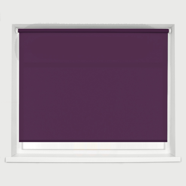 Caecus Straight Edge Roller Blind Aubergine 210cm - image 1
