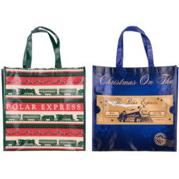 Single Blue or Red Polar Express Christmas Shopper Bag in Assorted styles - thumbnail 1