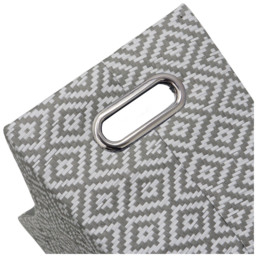 JVL Argyle Grey Paper Magazine Holder - thumbnail 4